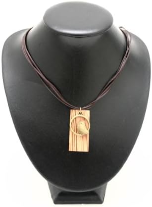 Sitting Pretty Necklace - Bird Charm on Olive Wood - Handmade &amp; Fair Trade