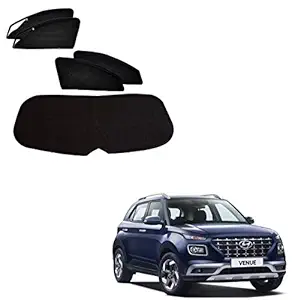 Kozdiko Zipper Magnetic Sun Shades Car Curtain with Dicky for Hyundai Venue (2019-Present)