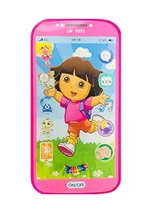 Maruti Enterprise Digital Mobile Phone with Touch Screen Feature with Sound Cartoon Characters Musical Mobile Phone Toy Pink Mobile Pack of -1