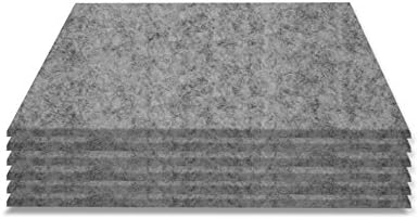 Simon Pike Hugo Felt Coaster Set, Pack of 6, Square Coasters For Glass Tables, Bars and All Other Painted Surfaces, Genuine Natural Wool Felt, 11 Colours, felt, grey, 2 mm Höhe, ohne Logo