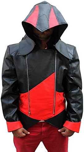 Assassins creed faux jacket (Red nand Black, L- suitable for 43-44 inches chest)