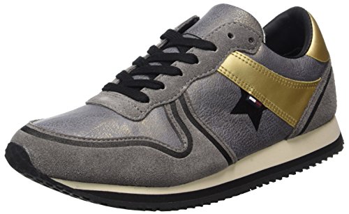 Tommy Jeans Hilfiger Denim L1385agoon 1c2, Zapatillas Para Mujer, Gris (Steel Grey), 39 EU