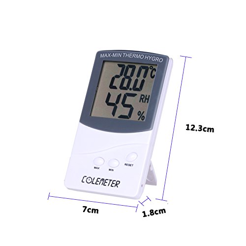 COLEMETER Digitale Thermometer Hygrometer Feuchtigkeit Messgerät Temperaturmessgerät - 4