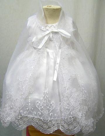 Highly Detailed Baby Girl's 2pc Christening Gown With Cape (18-24months)