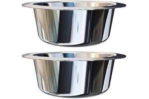 OXKOX Pack of 2 Dog Bowl - Stainless Steel Dishwasher Safe - Bowl for Cats, Dogs, Pups, and Kittens - Ideal for Wet and Dry DOG Food and Water Bowl (Small)