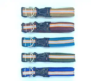 ZEROXIDE Reflective Dog Collars, Pack of 5, Multicolor - Assorted (ORT-TK-5)