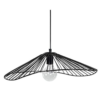 Tosel 16652 Suspension, Acier, E27, 40 W, Noir, 50 x 80 cm