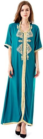 2016 Muslim abaya dubai dress for women Islamic dress Islamic clothing Muslim kaftan rayon gown jalabiyas HM-1449(green)XXL