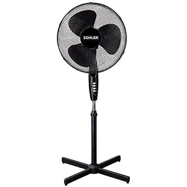 Black 16 Standing Pedestal Stand Fan Adjustable Oscillating Rotating Stay Cool 3 Speed Amazon Co Uk Home Kitchen