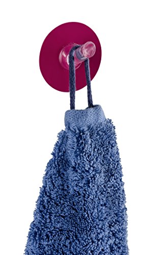 Wenko 21796100 Static-Loc Haken mittelgroß, Befestigen ohne bohren, Kunststoff, 5 x 2,5 x 5 cm, rosa - 3