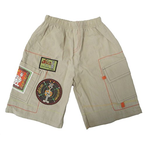Hooligans Kids Baby Boy's 0-1 (Length 31cm) Years Khaki Shorts with Pocket & Passport Detail - Made In South Africa