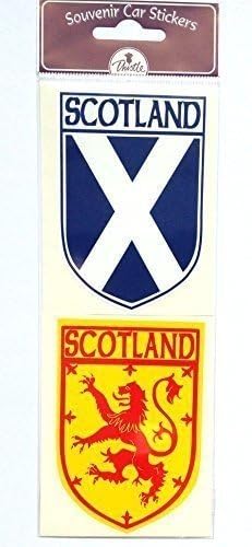 Scottish Car Sticker Twin Pack Saltire and Lion Rampant Exterior