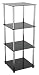 Produktbild RICOO Standregal Modular WM503-B Design Modern Bücherregal Organizer/Regal Rahmen Glas Schwarz Nicht Transparent Durchsichtig