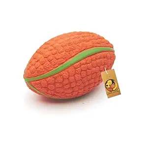 Foodie Puppies Non-Toxic Soft Latex Interactive Training Fetch and Play Squeaky Bouncing & Floating Chew Toy for Puppies & Dogs (Squeaky Corn Rugby, Large)