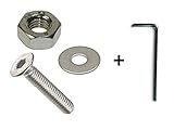  5 mm tornillos avellanados M 5 x 16 mm (incluyendo la cabeza) A2/acero inoxidable perno tornillos de cabeza Allen Csk/(, 10 Pack) sin arandelas tuercas y llave hexagonal