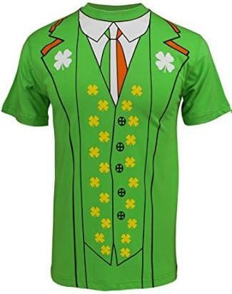 Wicked Fun St.Patricks Day Irish Print Short Sleeve Green T-Shirt-Small