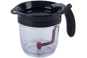 Dedjgoo Kitchen Tool Fat Separator with Bottom Release Fat Separator with Strainer Soup Residue Oil Filter Separate