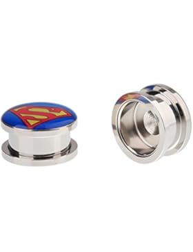 ipink Edelstahl Superman Flesh Tunnel Piercing Stretcher Plug Ohr