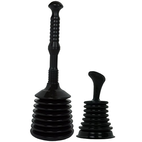 Sanea Saugglocke 2er-Set Pömpel für Küche und Bad beseitigt Abfluss-Verstopfungen kinderleicht - Durchmesser: 160mm und 100mm, Pömpel bestehend aus Kunststoff, für alle handelsüblichen Toiletten und Waschbecken geeignet (2er-Set)