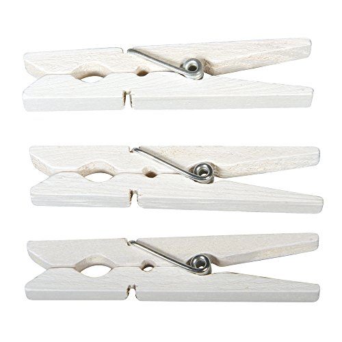 Rayher 6131602 Holz-Wäscheklammern, 72mm, SB-Btl 18Stück, weiß