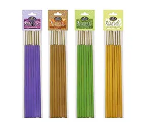 LIELA Garden Incense Sticks Set of 4 Pack of 7 Each 16 Inch Long Fragrance Lemon Grass, Citronella, Lavender and Sandal