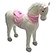 Pink Papaya Huge XXL Toy Horse Luna, Almost life-size gigantic toy elves horse as an alternative to normal rocking horses, With brush to comb the shining mane, Head height approx. 125 cm, Shoulder height approx. 90 cm, Colour: white/pink