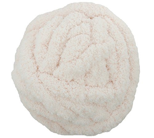 Charmkey Chunky Chenille Yarn Super Thick 100% Polyester Extreme Soft Arm Knitting Blanket Yarn Roving Big Ball for Giant Knit Throw Vegan Mega Infinity Scarf, 10.58 Oz/ 0.66 Lb (Soft Pink)