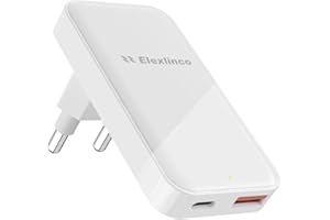Ładowarka USB C, Elexlinco 35 W, 2 porty, szybki, kompaktowy zasilacz USB C, PD 3.0, USB C, wtyczka do ładowania, kompatybilna z iPhone, iPad, Samsung Galaxy, Nexus, HTC, Motorola, LG i wielu innych
