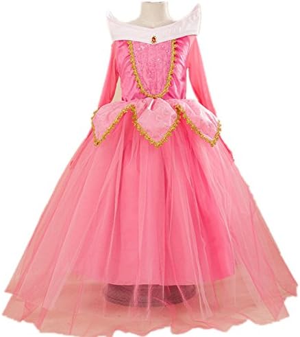 Outaking Girls' Pink/Blue Cartoon Party Dress Princess Costume for 2-12