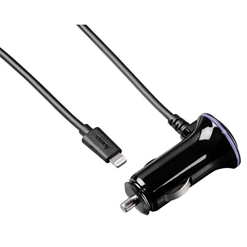 Hama KFZ-Ladekabel für Apple iPhone 5/5s/5c/6/6s/6 Plus/6s Plus, iPad und iPhone, Apple MFI zertifiziert, 2400 mA, Spiralkabel bis 140cm, 8-Pin Lightning Stecker, LED-Funktionsanzeige, schwarz - 2