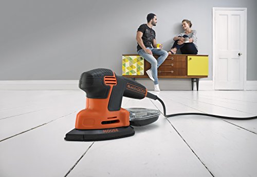 Black+Decker 120W Dreieckschleifer Mouse, Schleifmaschine, Klett-Fix, Staubfangbehälter inkl. Mikrofilter, kraftvolles Abschleifen, ergonomisches Design, passend für schwer zugängliche Stellen, KA2500K - 5