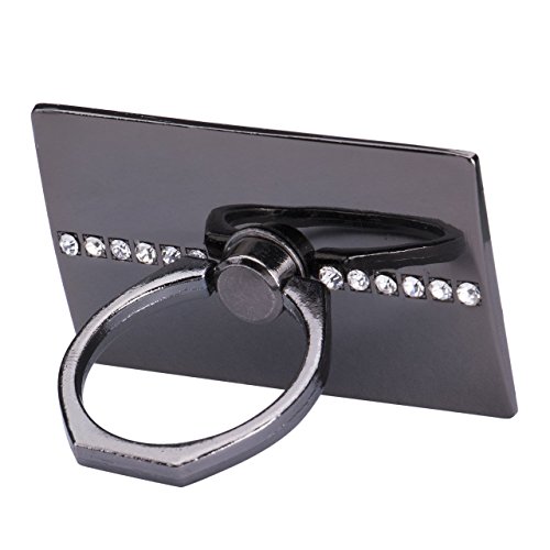 Universalstandplatz -Metallring -Halter, Washable & Reusable Ring Grip Bunker Ring Stent, Anti-Tropfen 360 Grad-drehender beweglicher Ring Grip Ständer für iPhone 5s 6 Plus SE Samsung Galaxy S7 Edge-S6 Kante Hinweis 5 und andere Handys (Schwarz)