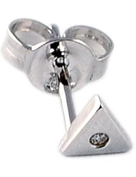 ASS 333 Gold Single Ohrstecker Dreieck mit Brillant Diamant 0,01ct, Weißgold