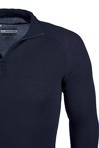 Mountain Warehouse Merino Langärmliger Herren-Pullover mit Rundhalsausschnitt und Reißverschluss Base Layer Thermo Unterwäsche - 5