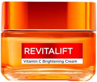 L'Oréal Paris Crema Viso Illuminante, Adatta a Pelli Sensibili, Azione Levigante e Uniformante, Pelle Morbida e Elastica, Con Vitamina C + Acido Salicilico, Revitalift, 50 ml