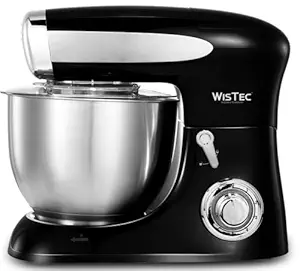 WisTec Stand Mixer 1300 Watt |6.5 Litre SS Bowl |100% Pure Copper Motor With Robust Metal Gears & Planetary Rotation Includes Mixing Beater & Aluminium Dough Hook & SS Whisk Cone (Not for Commercial Use)