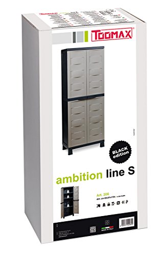 Toomax Z206R050 Kunststoffschrank Ambition Line S, Schwarz - 3