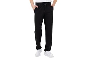 COMEOR Men's Thin Lightweight Breathable Cotton Straight Leg Jogging Pants, Long Sweatpants, Men's Jogger Training Trousers, 
