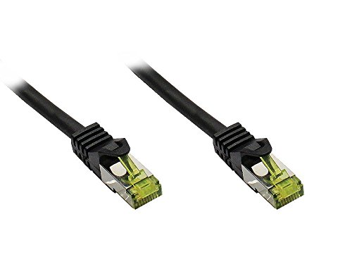 Patchkabel Cat. 7 S/FTP PiMF halogenfrei (LSOH), 600MHz, schwarz, 0,3m, Good Connections® im POLYBAG