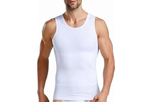 Vphancy Camiseta Reductora Hombre Compresión, Camisetas Interiores Tirantes, Fajas Moldeadora Adelgazantes - Alta Elasticidad para Comprimir Pecho Abdomen y Cintura