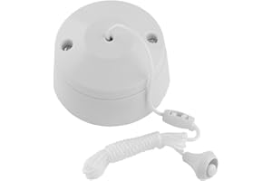 Eurolite PL3212 10A Pull Cord 2 Way Ceiling Switch, White