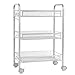 Produktbild HOMFA Küchenwagen Servierwagen Platzsparend Rollwagen Metall Nischenregal  mit Rollen für Küche,Bad und Büro3 Etagen 45x27x63cm Silbergrau
