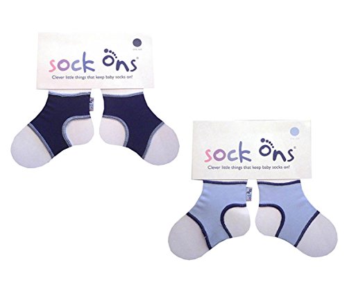 Sock Ons 0-6 Months - BOYS TWIN PACK (1 Navy & 1 Baby Blue) Gift Wrap Available