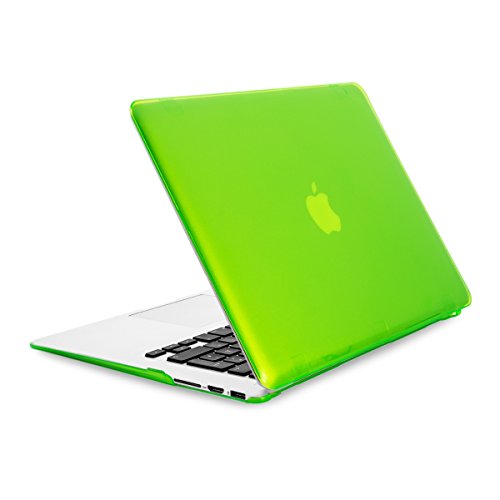kwmobile Crystal Hülle für Apple MacBook Air 13″ (ab Mitte 2011) Hard Case – dünne durchsichtige transparente Schutzhülle Cover Tasche Neon Grün Transparent - 5
