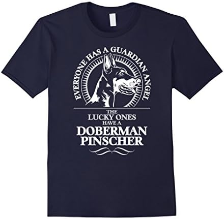 Men's DOBERMAN PINSCHER GUARDIAN ANGEL dog TEE Shirt T-Shirt gift Large Navy