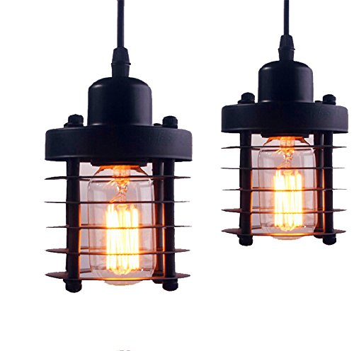 spécification Ailes de vent® Vintage industriel en métal simple Plafonnier Lampe pendentif lampe avec ampoule