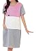 Flora, Women's Maternity Short T Shirt Dress Round Neck Patchwork Cap Sleeved, 1 One size