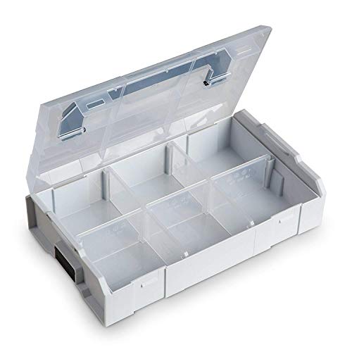 Bosch Sortimo L Boxx Mini | Juego de 6 en Rojo Transparente | Caja de Almacenaje Tornillos con Tapa | Tornillos Clasificación - gris