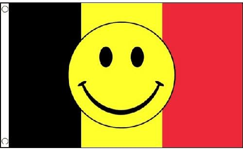 Belgium Smiley Face Flag 5ft x 3ft