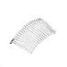 OULII Bridal veil comb 7.8cm 20 Teeth Fancy DIY Metal Wire Hair Clip Comb (Silver)